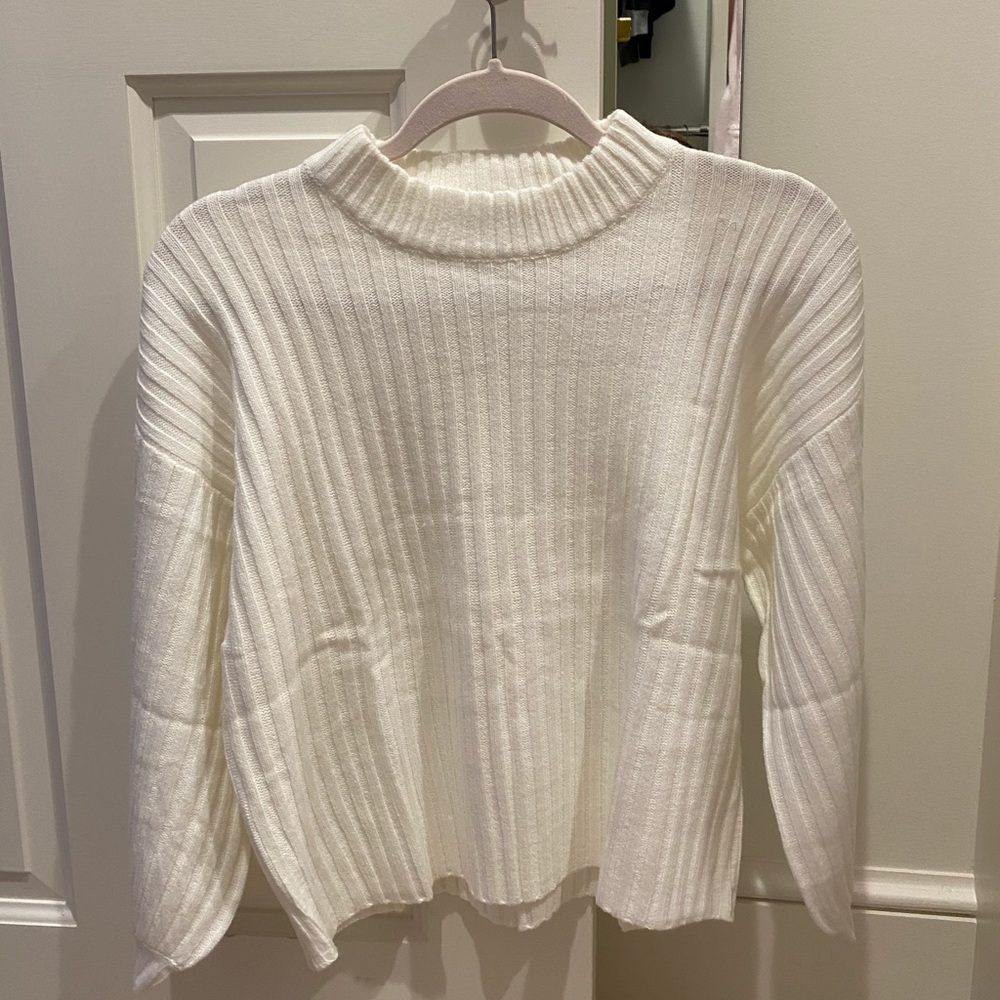 white sweater